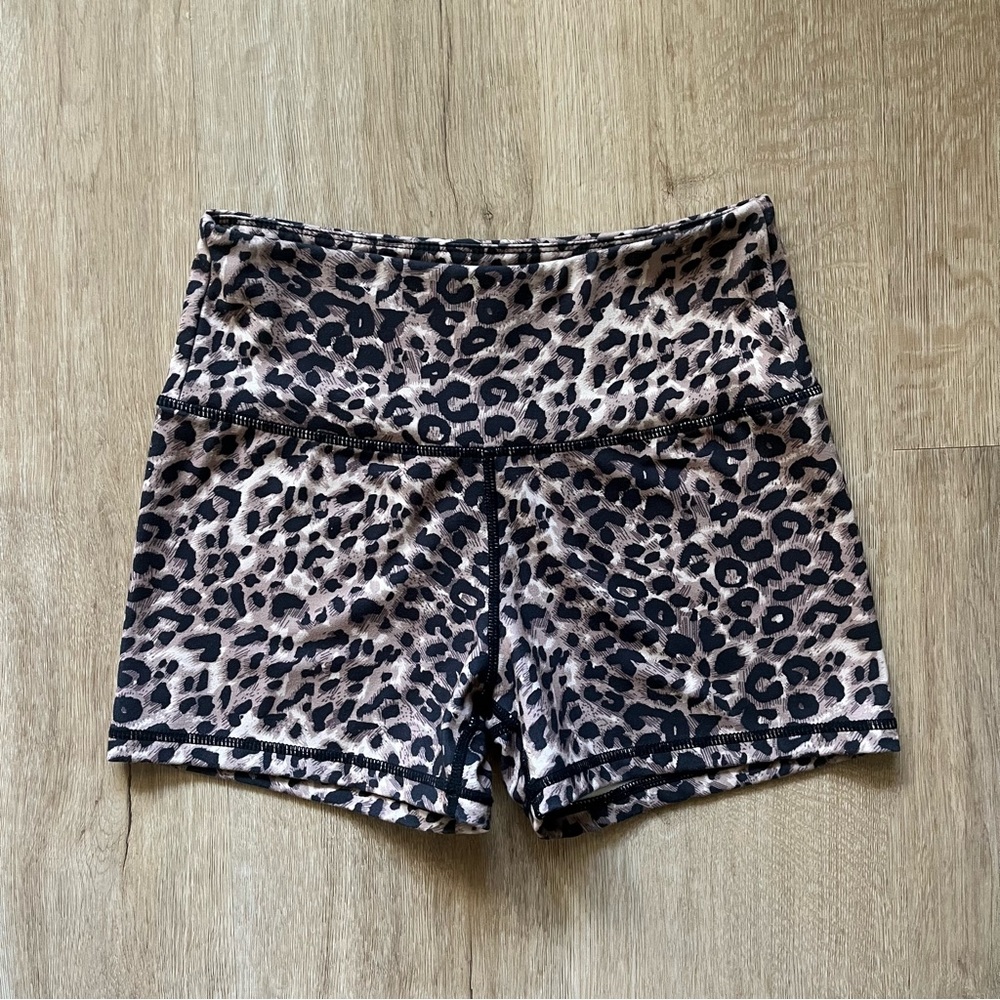 Small cheetah print workout shorts